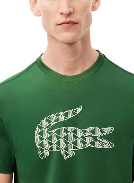 T-shirt Lacoste Monogramme vert pour homme