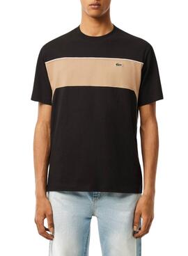 T-shirt Lacoste Band noir et beige pour homme