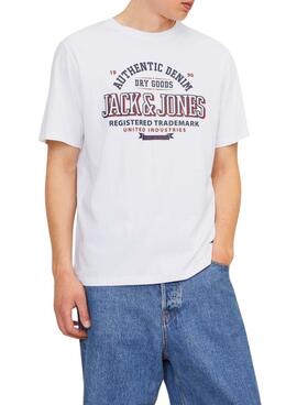 T-shirt Jack and Jones Logo blanc pour homme