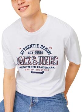 T-shirt Jack and Jones Logo blanc pour homme