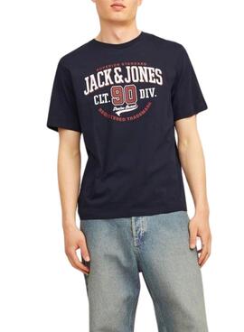 T-shirt Jack and Jones Logo marine pour homme