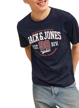 T-shirt Jack and Jones Logo marine pour homme