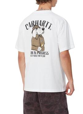 T-shirt Carhartt Inspector blanc pour homme