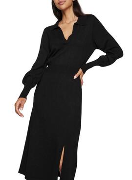 Robe en tricot noir Vila Vicomfy pour femme