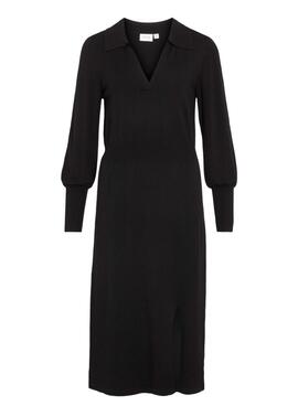 Robe en tricot noir Vila Vicomfy pour femme