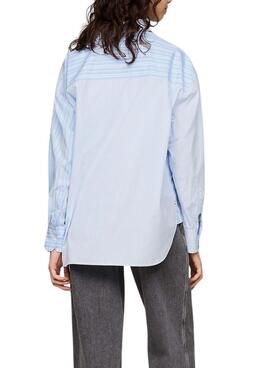 Chemise Tommy Jeans Oversize à rayures bleues pour femme