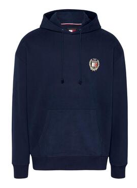 Sweat Tommy Jeans Flag Crest bleu marine pour homme