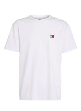 T-shirt Tommy Jeans Badge en coton blanc pour homme