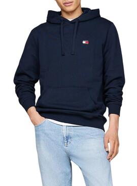 Sweat à capuche Tommy Jeans Badge bleu marine pour homme