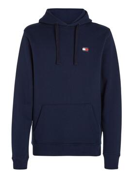 Sweat à capuche Tommy Jeans Badge bleu marine pour homme