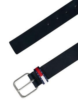 Ceinture Tommy Jeans Essential Ryan en cuir bleu marine