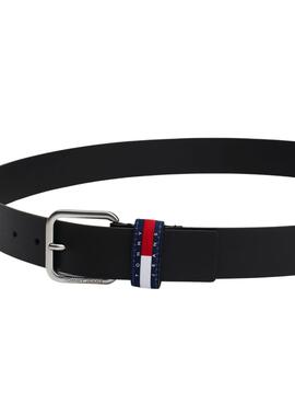 Ceinture Tommy Jeans Essential Ryan en cuir noir pour homme