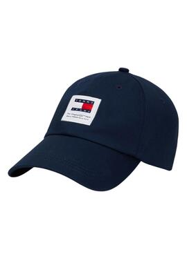 Casquette Tommy Jeans Heritage Structured en coton marine pour homme.