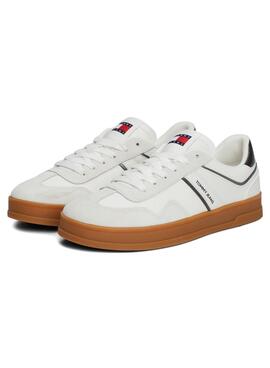 Chaussures Tommy Jeans Greenwich blanches et grises pour femme