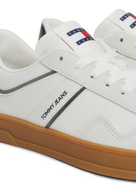 Chaussures Tommy Jeans Greenwich blanches et grises pour femme