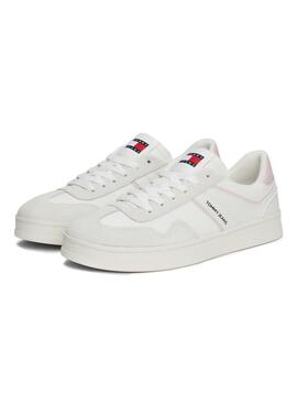 Sneakers Tommy Jeans Greenwich blanc et rose pour femme