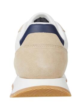 Sneakers Tommy Jeans Runner beige et blanc pour homme