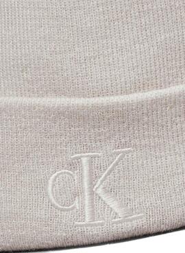 Bonnet Calvin Klein Jeans Monogram beige pour femme