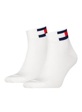 Paquet de 2 chaussettes Tommy Jeans TH UNI blanches pour homme et femme