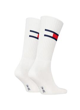 2 paquets de chaussettes blanches Tommy Jeans TH Uni pour hommes et femmes