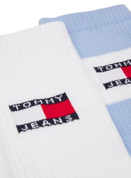 Chaussettes Tommy Jeans Giftbox blanches pour hommes et femmes