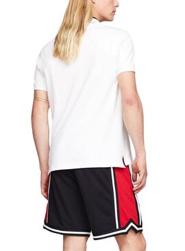 Polo Tommy Hilfiger brodé blanc pour homme