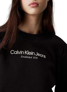 Sweat-shirt Calvin Klein Jeans Institutional Logo noir pour femme