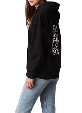 Sweatshirt Calvin Klein Jeans Mixed logo noir pour femme