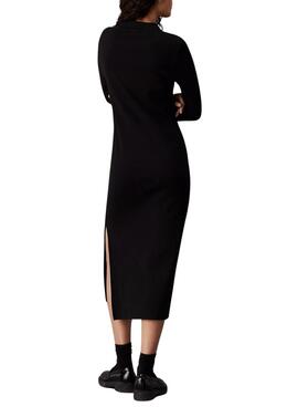 Robe polo Calvin Klein Jeans noire pour femme