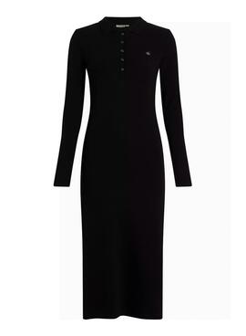 Robe polo Calvin Klein Jeans noire pour femme