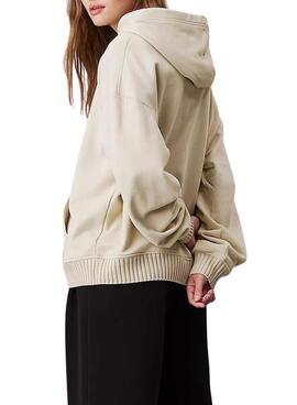 Sweatshirt Calvin Klein Jeans Woven beige pour femme