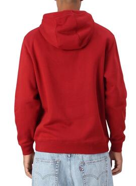 Sweat à capuche Tommy Jeans rouge pour homme