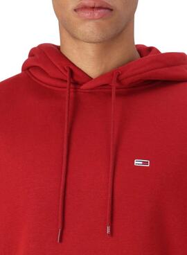 Sweat à capuche Tommy Jeans rouge pour homme