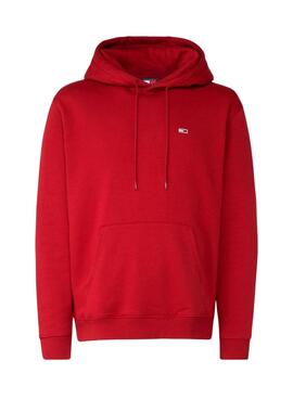 Sweat à capuche Tommy Jeans rouge pour homme