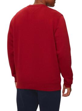 Sweat à capuche Tommy Jeans basique rouge pour homme