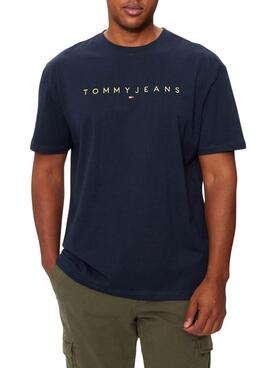 T-shirt Tommy Jeans Gold Linear bleu marine pour homme