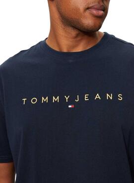 T-shirt Tommy Jeans Gold Linear bleu marine pour homme