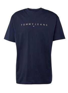 T-shirt Tommy Jeans Gold Linear bleu marine pour homme