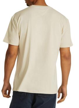 T-shirt Tommy Jeans Gold Linear beige pour homme