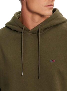 Sweat Tommy Jeans Hoodie vert pour homme