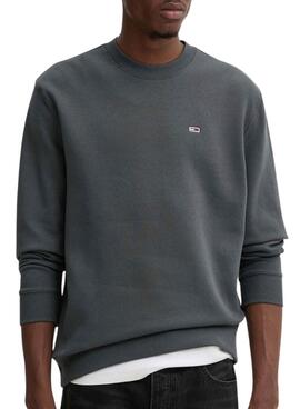 Sweat à capuche Tommy Jeans gris basique pour homme