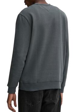 Sweat à capuche Tommy Jeans gris basique pour homme