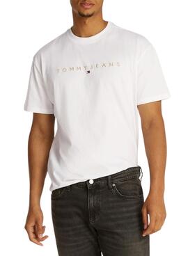 T-shirt Tommy Jeans Gold linear blanche pour homme