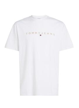 T-shirt Tommy Jeans Gold linear blanche pour homme