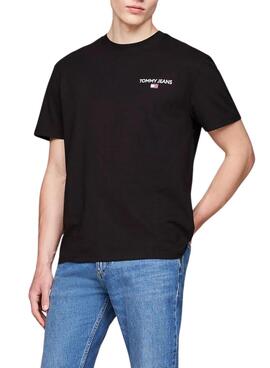 T-shirt Tommy Jeans Linear noir pour homme