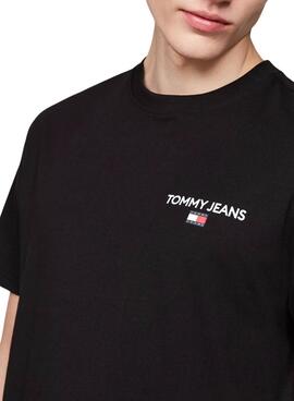 T-shirt Tommy Jeans Linear noir pour homme