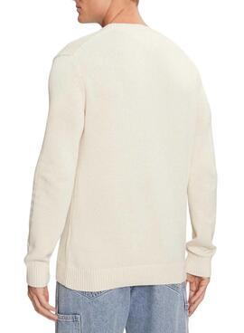 Maillot Tommy Jeans Essentials beige pour homme.