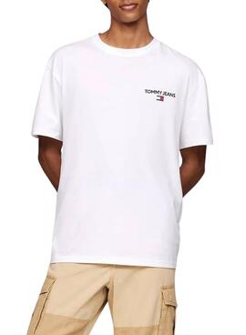 T-shirt Tommy Jeans Linear blanc pour homme