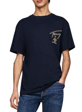 T-shirt Tommy Jeans City bleu marine pour homme