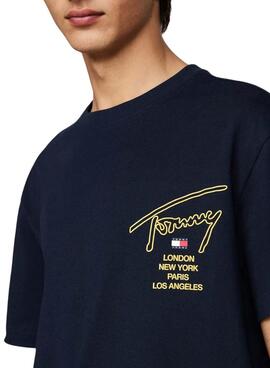 T-shirt Tommy Jeans City bleu marine pour homme